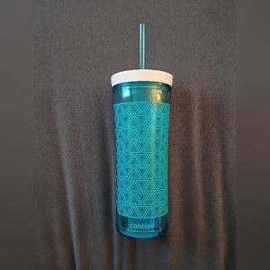 Contigo Teal Triangle Tumbler with Straw